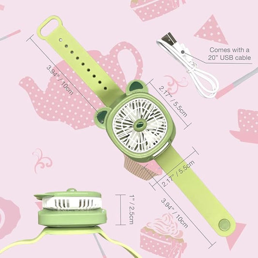 Smart Wearable USB Hand Fan for Kids & Adults – Rechargeable & Portable Design
